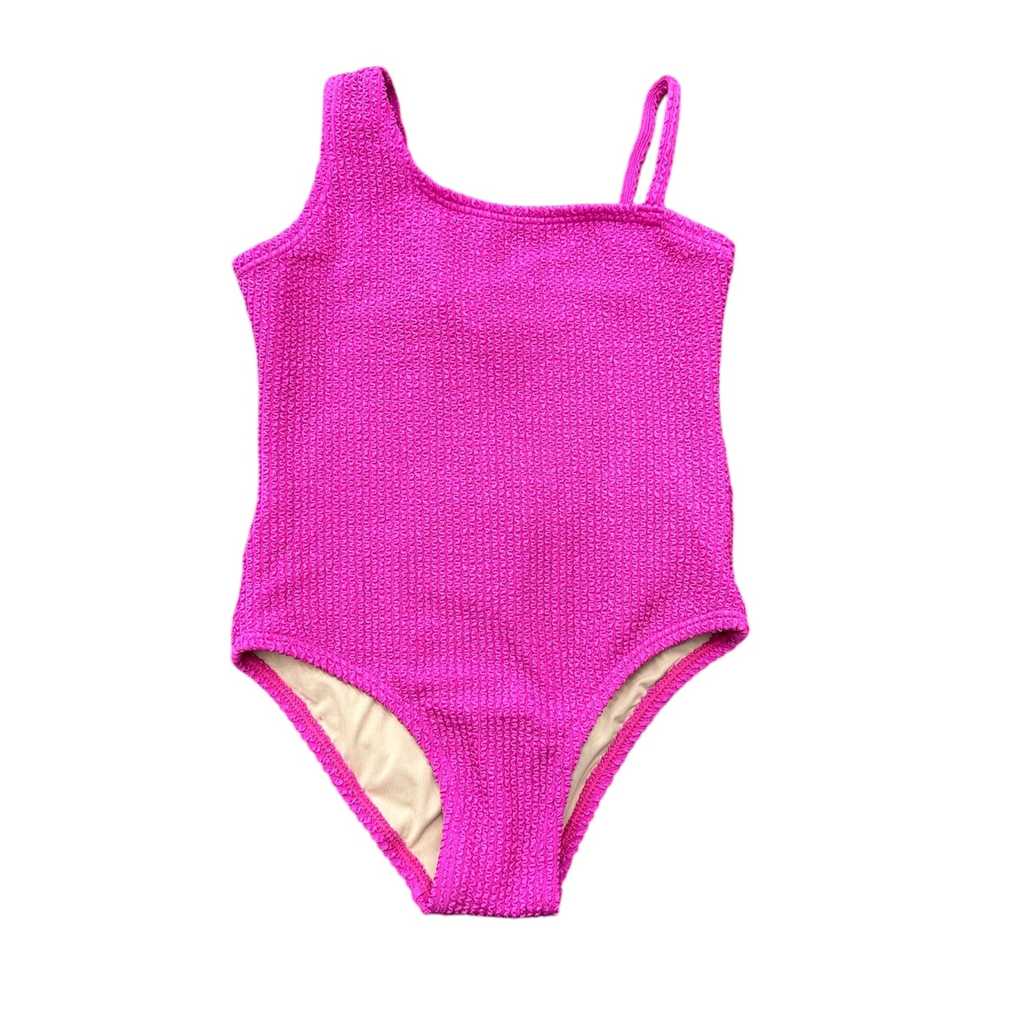 Shade Critter Berry Crinkle One Shoulder One Piece Swimsuit