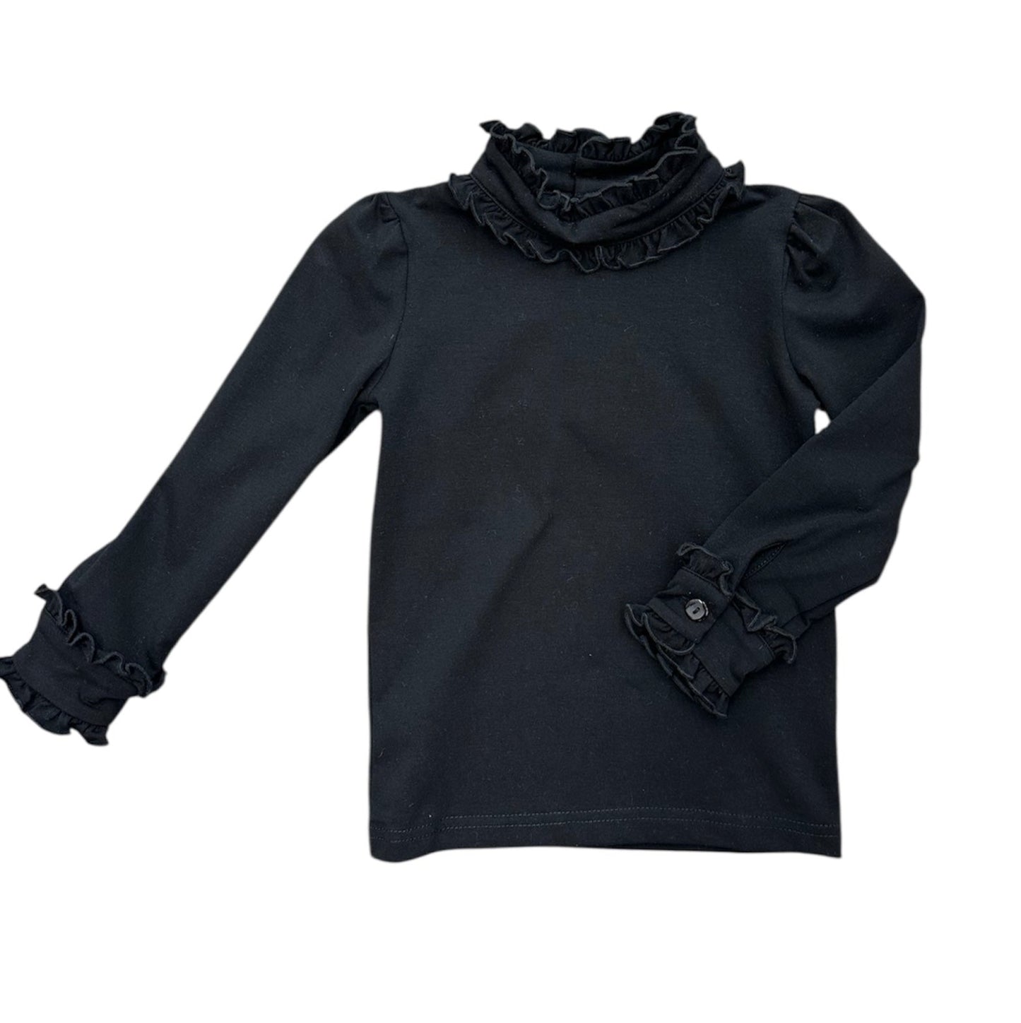 Lulu Bebe Mary Black Ruffle Top