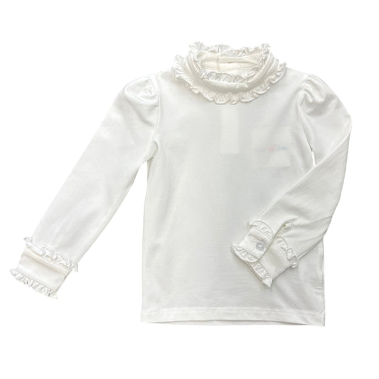 Lulu Bebe Mary White Ruffle Top