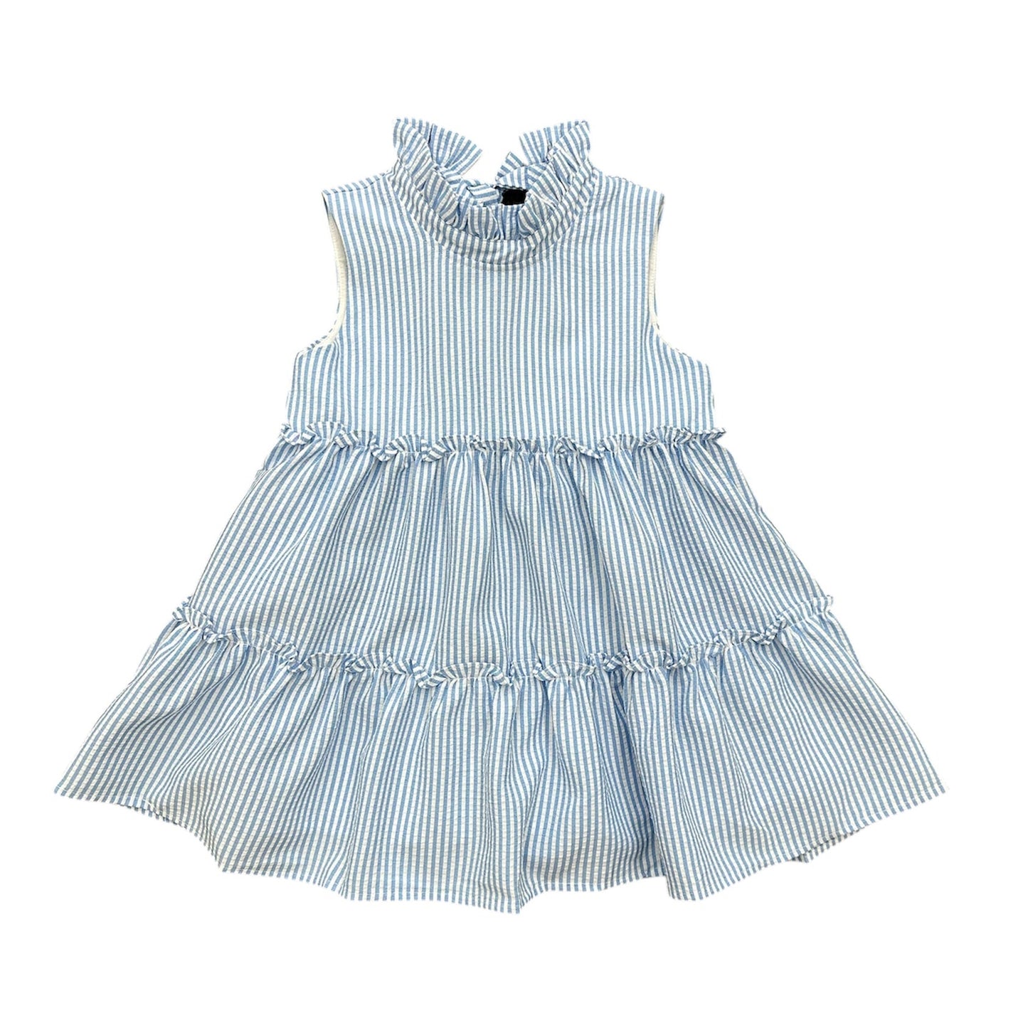 Lulu Bebe Natty Blue Stripe Tier Dress