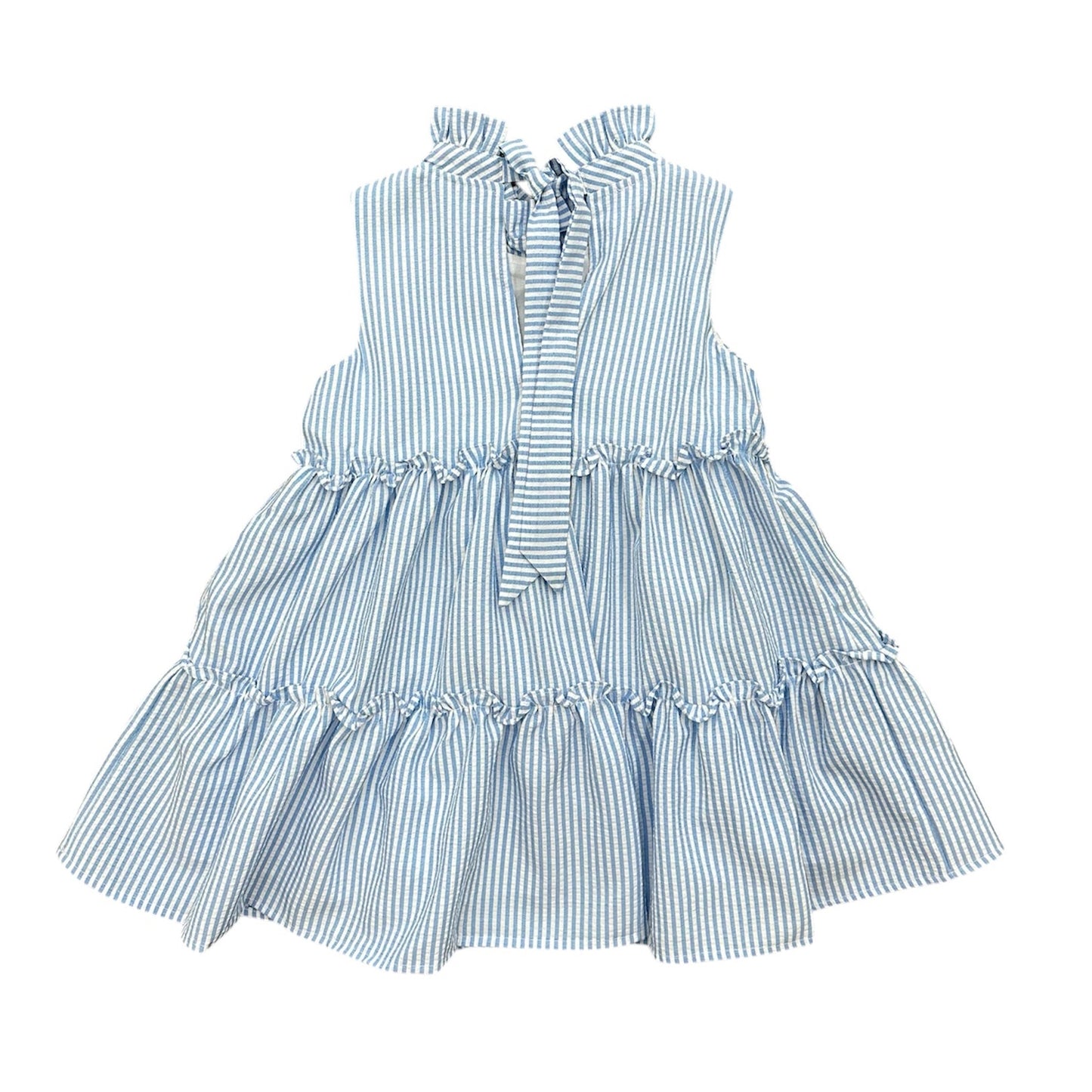 Lulu Bebe Natty Blue Stripe Tier Dress