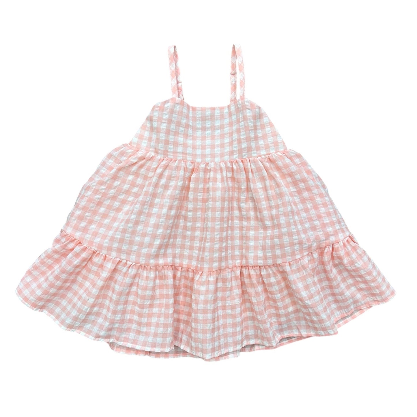 Lulu Bebe Mollie Peach Gingham Dress