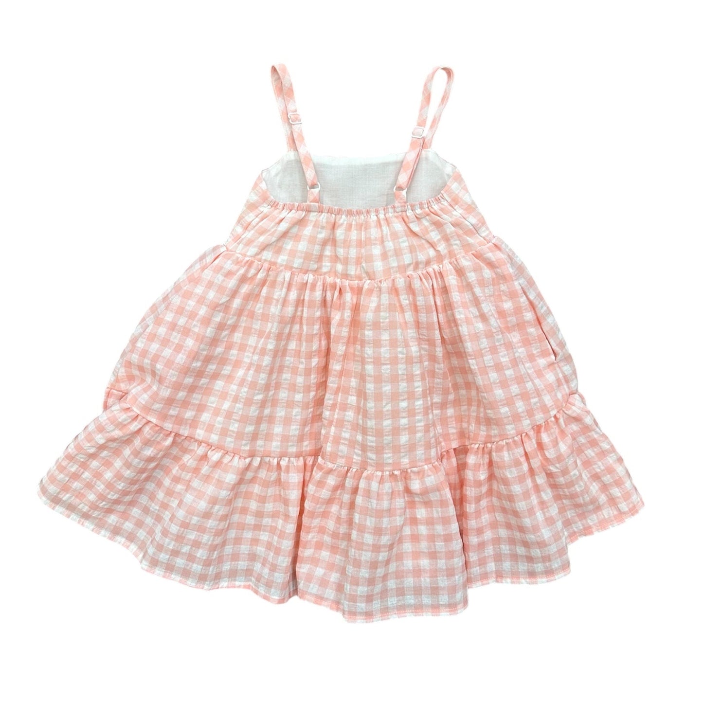 Lulu Bebe Mollie Peach Gingham Dress