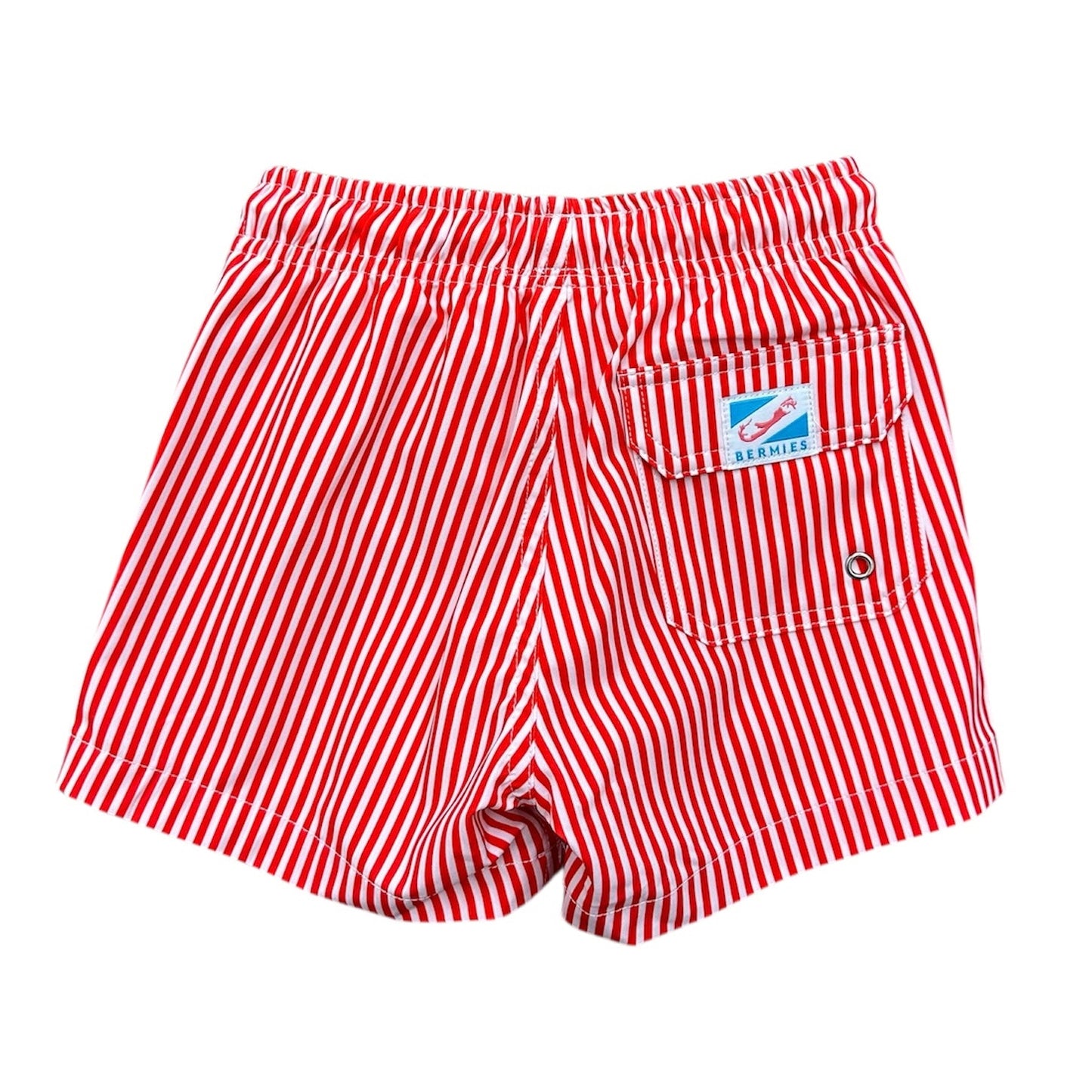 Bermies Red Stripe Swim Trunks