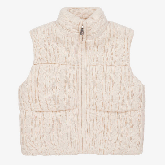 Mayoral Girls Cream Cable Knit Vest
