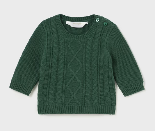 Mayoral Baby Green Braided Sweater