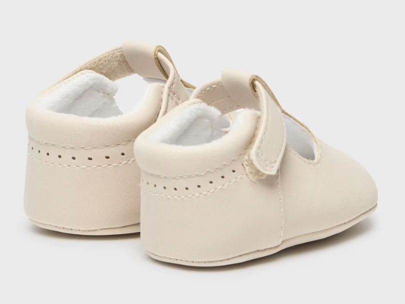 Mayoral Baby Beige T-Strap Crib Shoes
