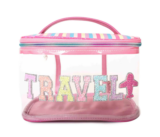 'Travel' Clear Glam Bag