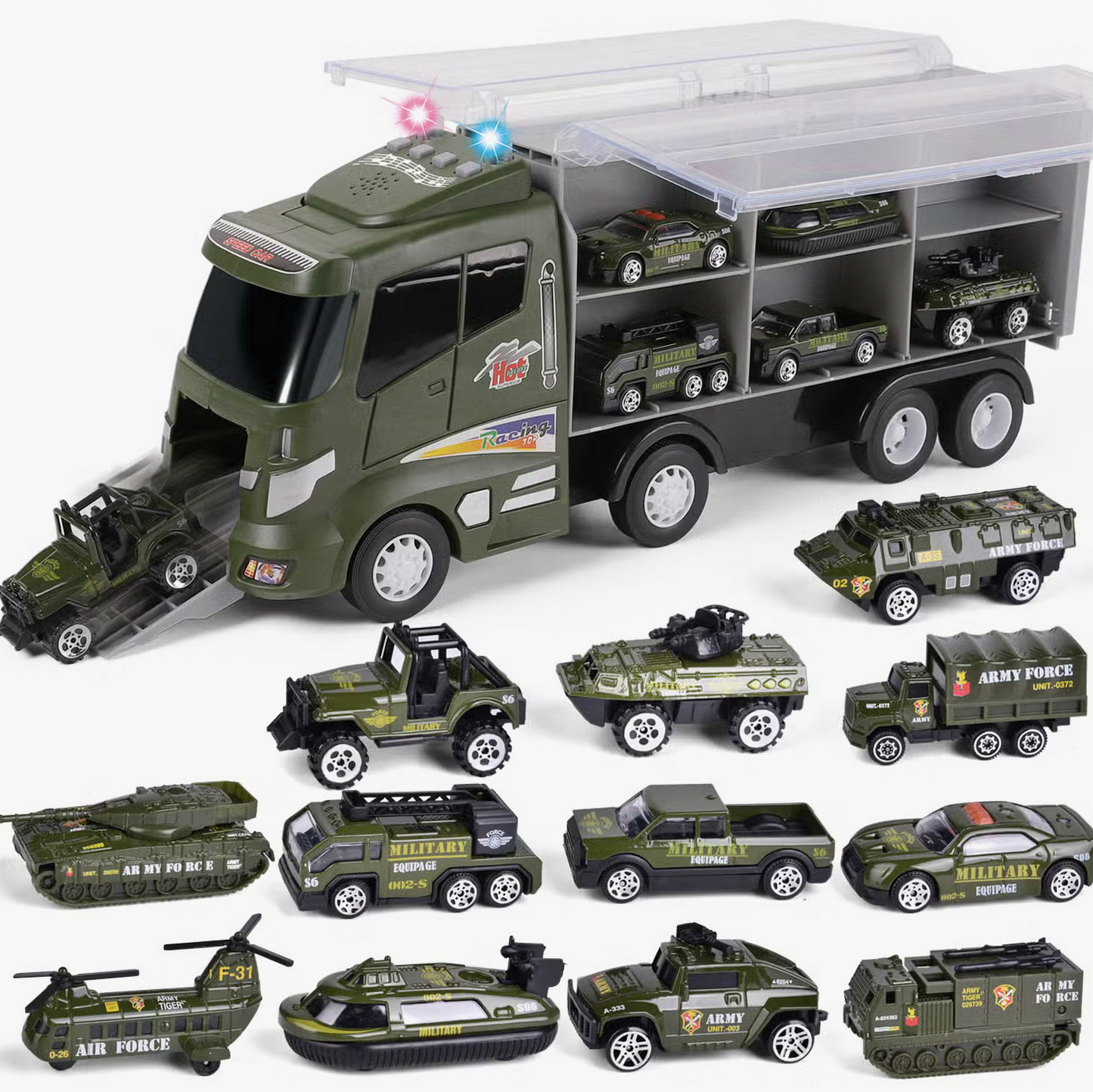 Fun Little Toys Military Truck Toy Set