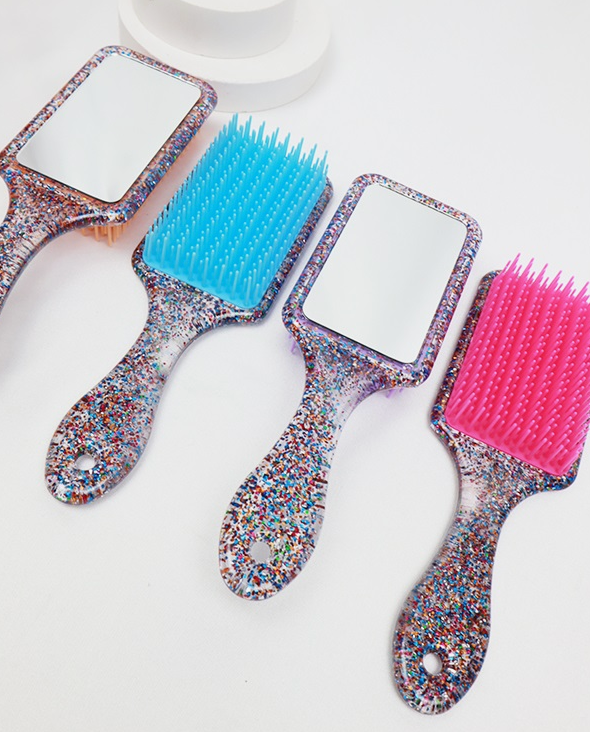 Hair Brush with Mirror - Square