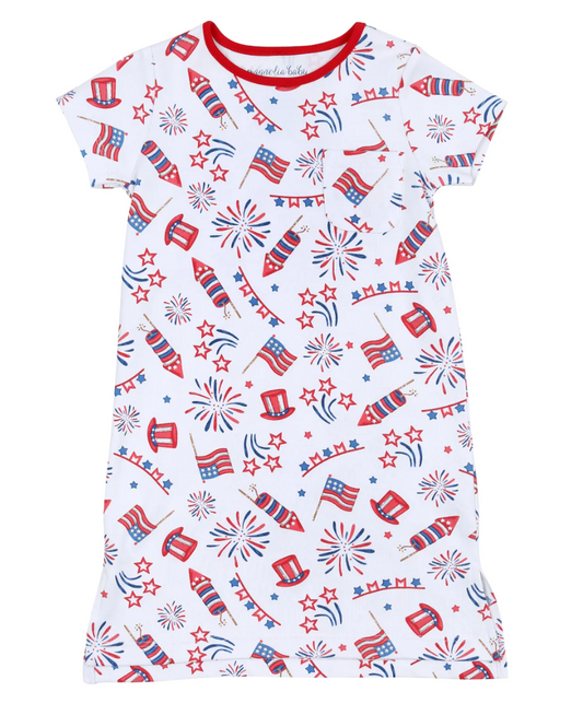 Magnolia Baby Red, White, and Blue! Nightdress