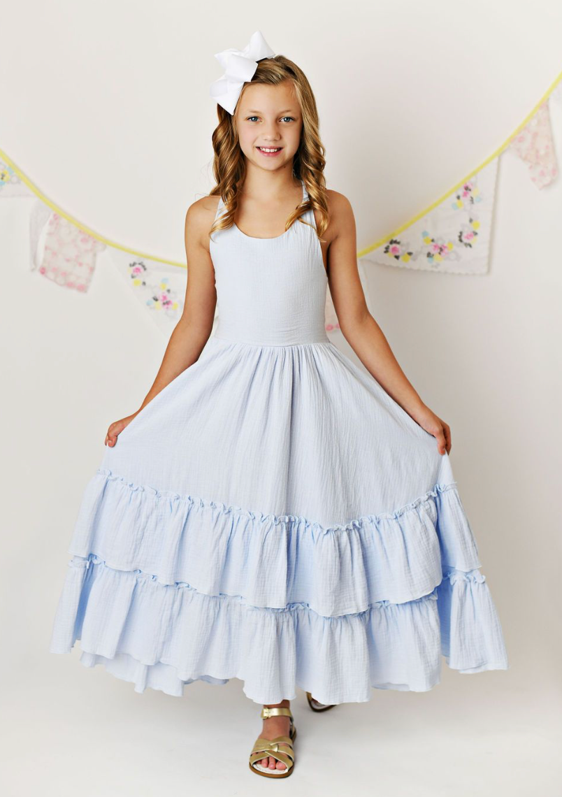 Serendipity Clothing Co Sky Blue Maxi Twirl Dress