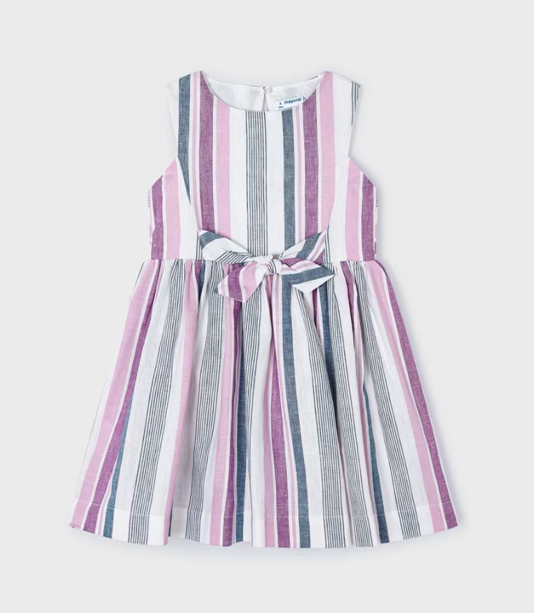 Mayoral Girl Bailey Stripe Linen Dress