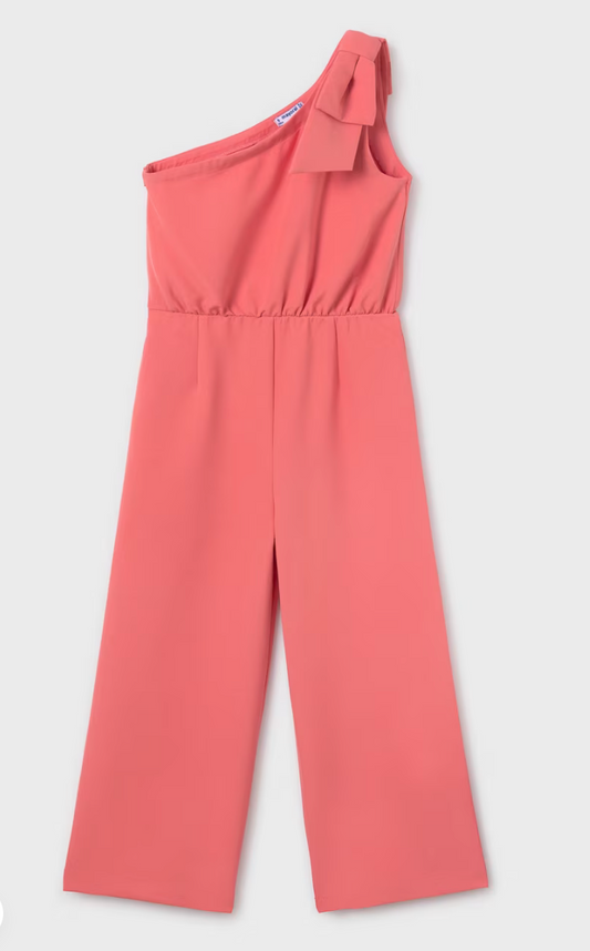 Mayoral Tween Coral Asymmetrical Jumpsuit