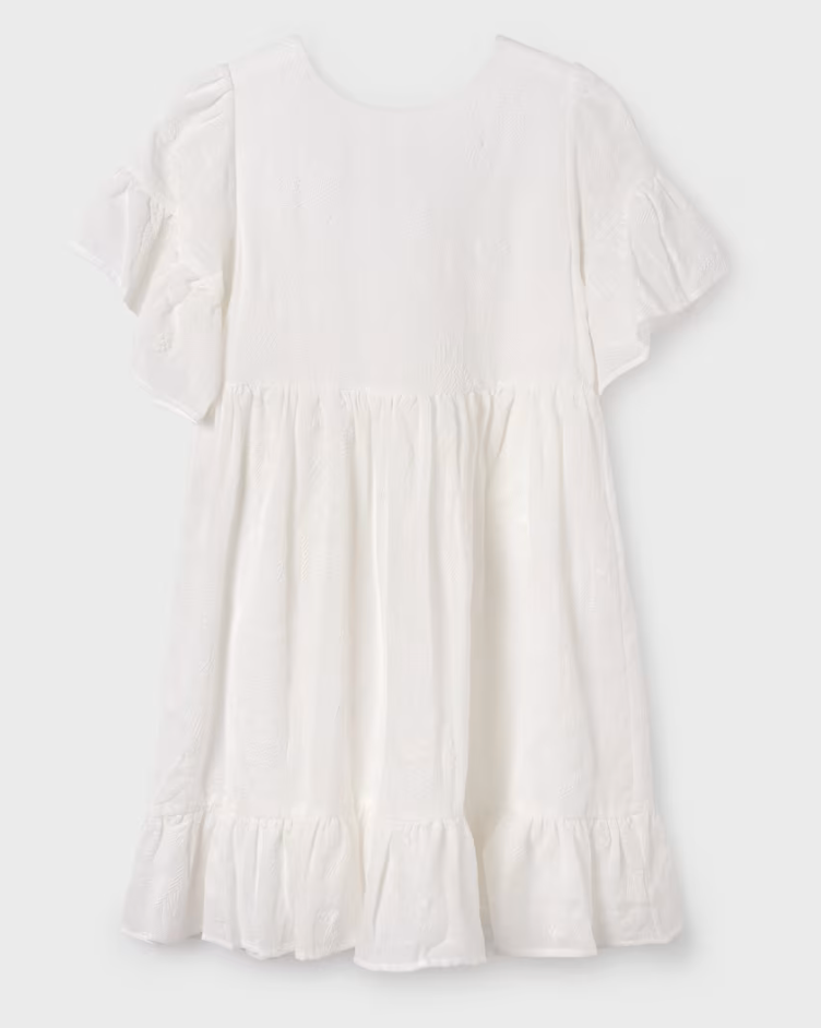 Mayoral Tween White Embroidered Dress
