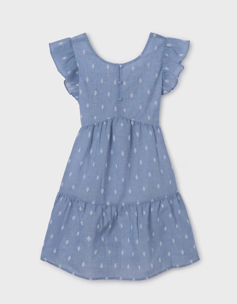Mayoral Tween Chambray Tiered Dress