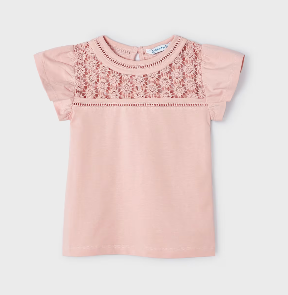 Mayoral Girl Peachy Crochet Shirt
