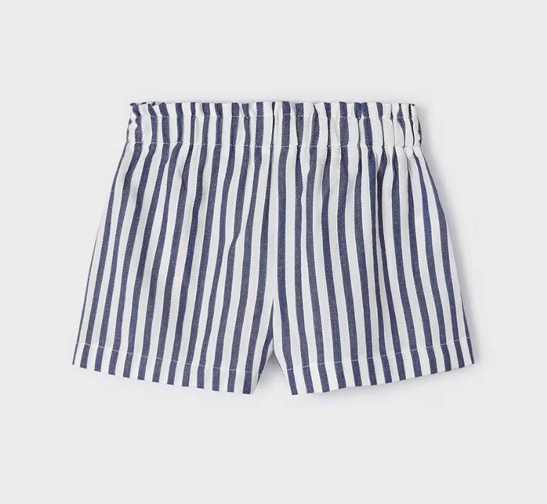 Mayoral Girl Navy Stripe Linen Shorts