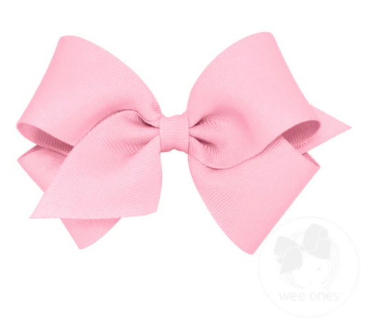 Wee Ones Pearl Pink Grosgrain Hair Bow - PRL