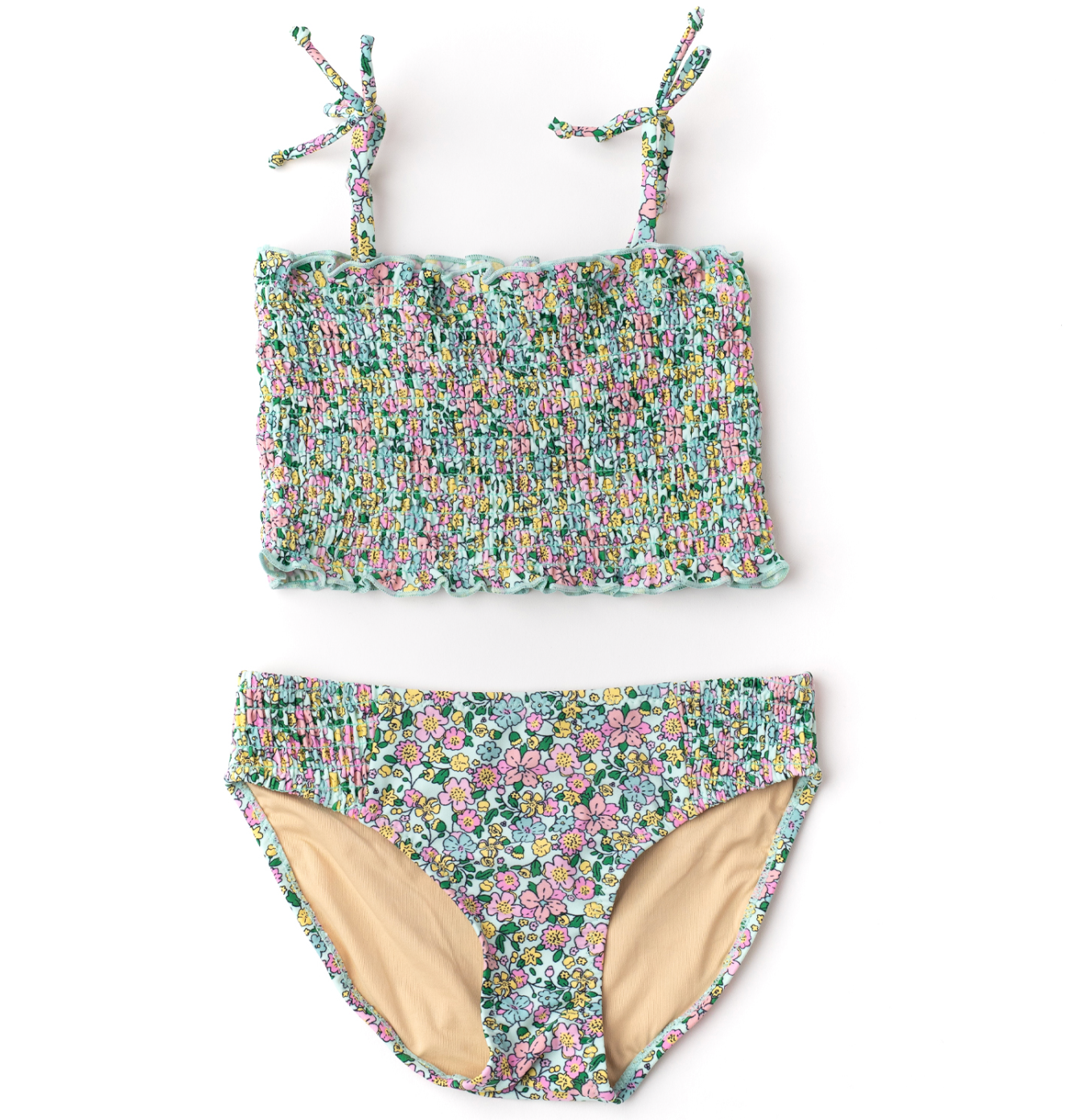 Shade Critters Mint Ditsy Floral Smocked Bikini