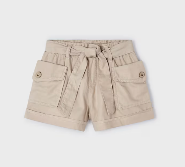 Mayoral Girl Khaki Tie Shorts