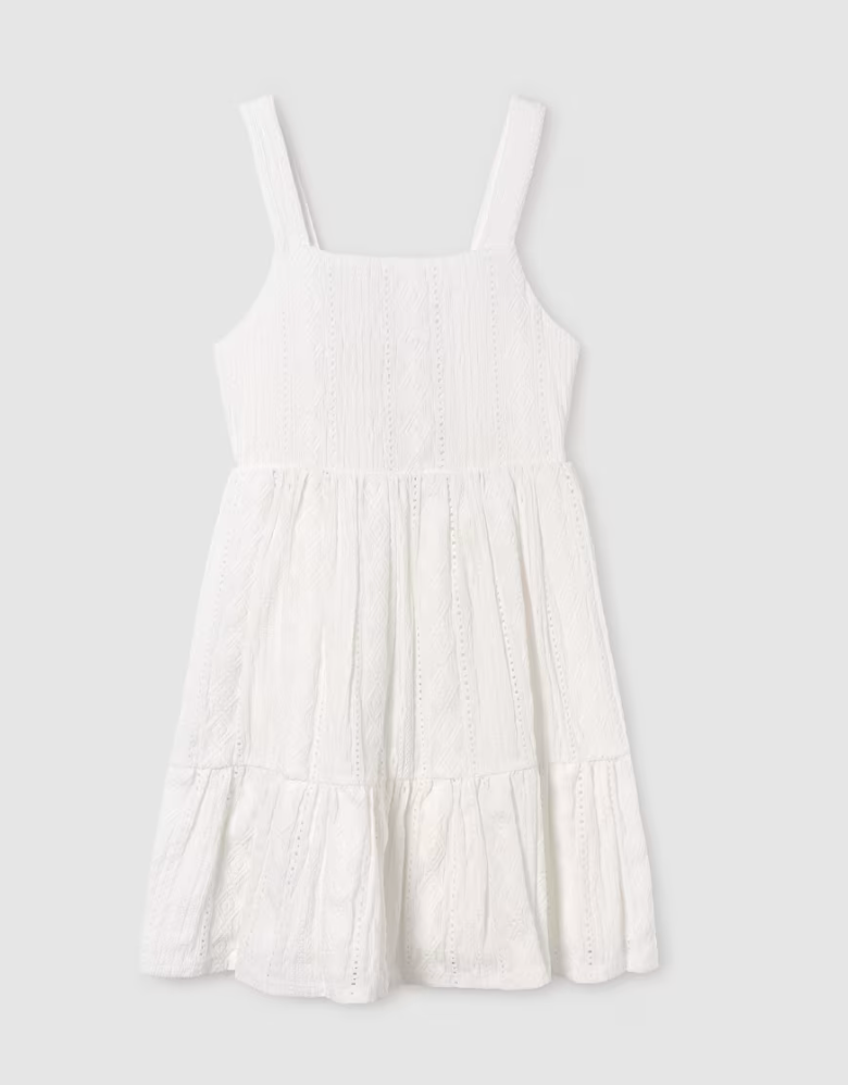 Mayoral Tween White Openwork Dress