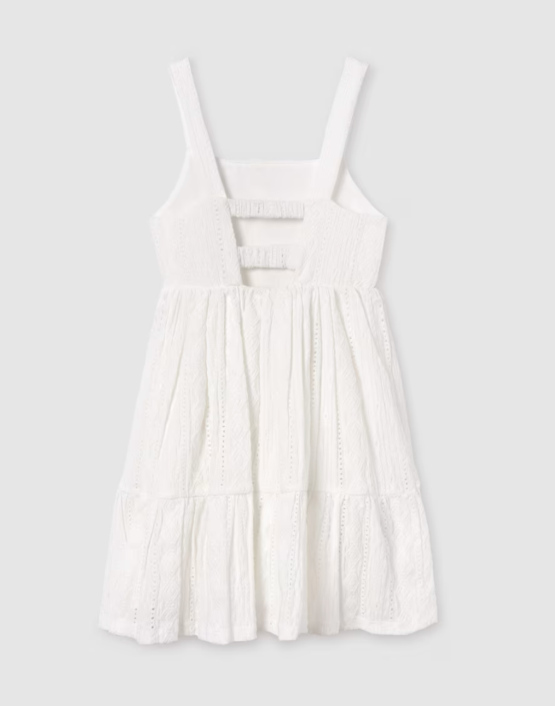 Mayoral Tween White Openwork Dress