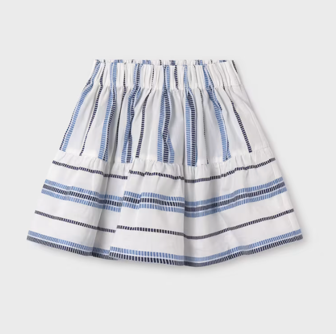 Mayoral Tween Blue Stripe Skirt