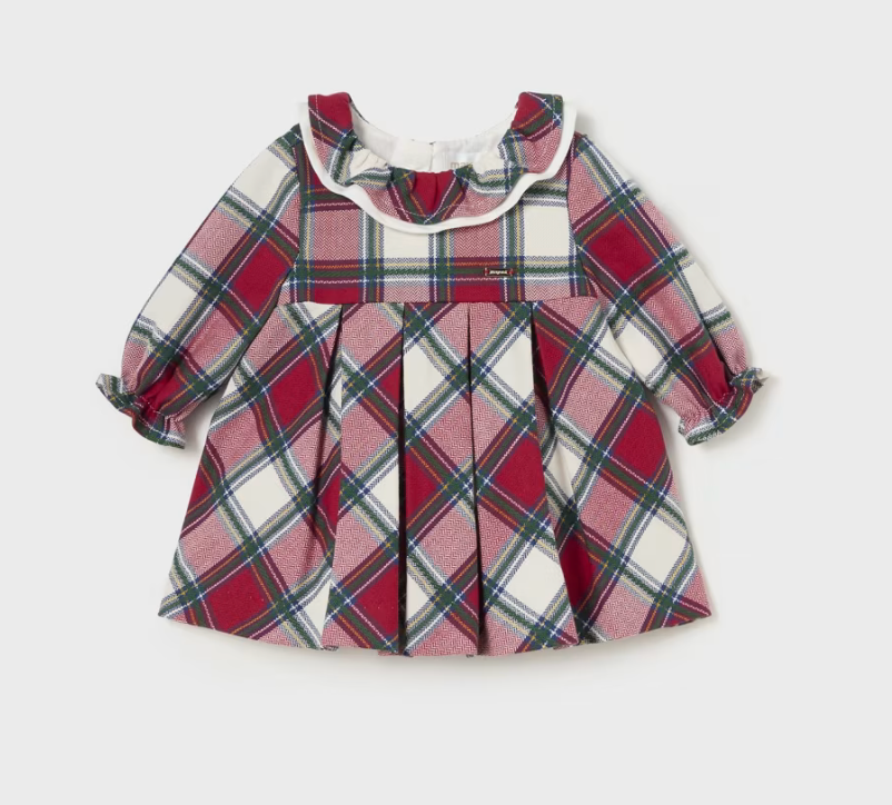 Mayoral Baby Girl Plaid Christmas Dress