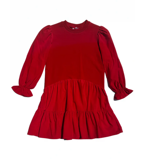 Pleat Red Cece Dress