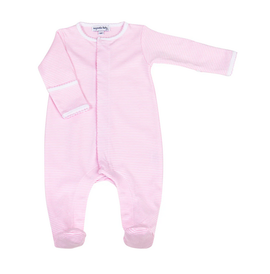 Magnolia Baby Pink Mini Stripes Footie