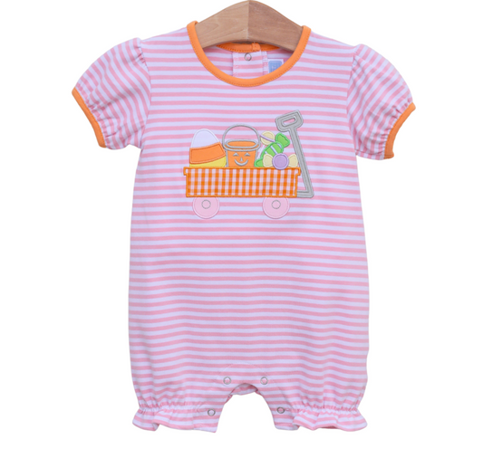 Trotter Street Kids Girls Halloween Wagon Romper