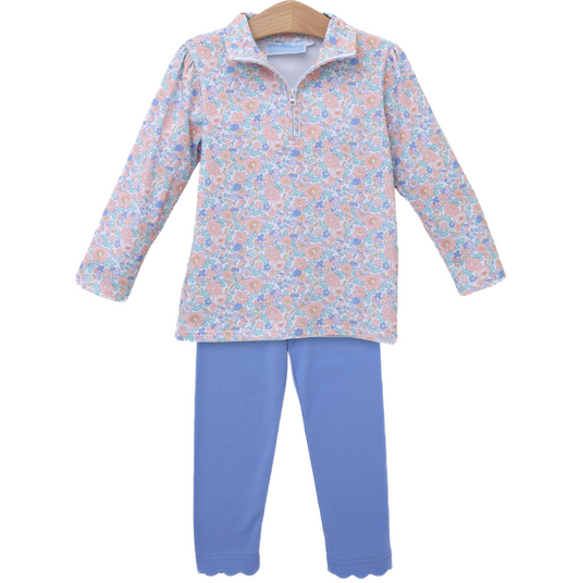 Trotter Street Kids Frankie Floral 1/4 Zip Pullover Set