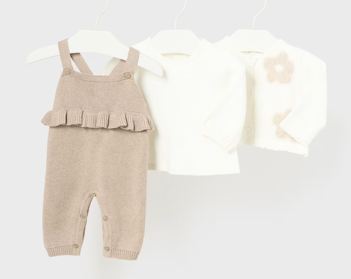 Mayoral Baby Girl Latte Overall Set