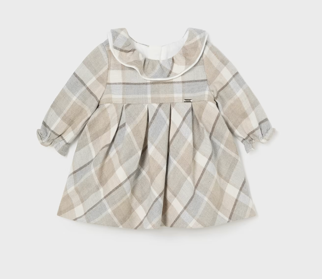 Mayoral Baby Girl Teddy Plaid Dress