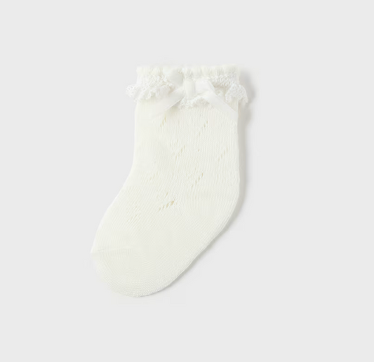 Mayoral Baby Girl Off White Openwork Socks