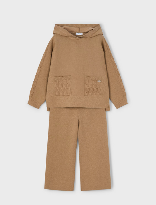 Mayoral Girl Caramel Hoodie & Pants Set