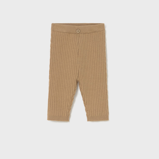 Mayoral Baby Tan Ribbed Leggings