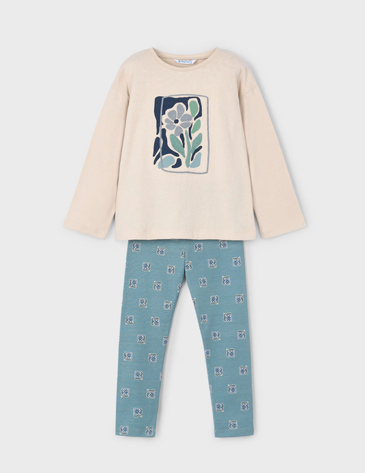 Mayoral Girl Flower Legging Set
