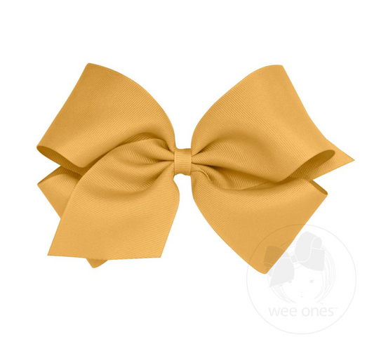 Wee Ones Old Gold Grosgrain Hair Bow - OLG
