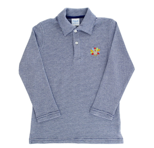 Bailey Boys Turkey Embroidered Knit Microstripe Polo