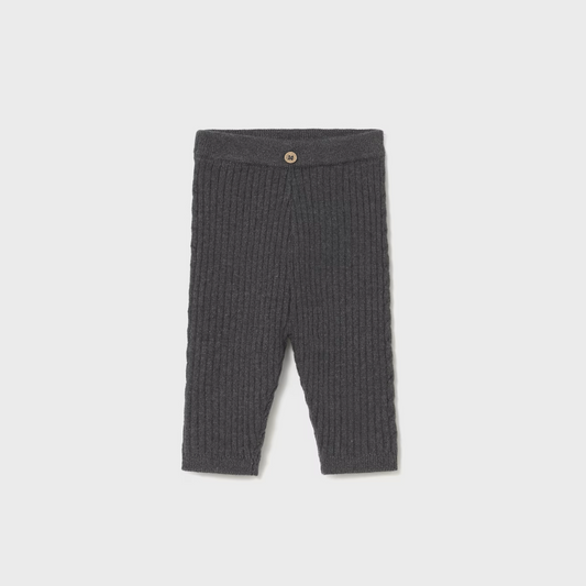 Mayoral Baby Charcoal Ribbed Leggings