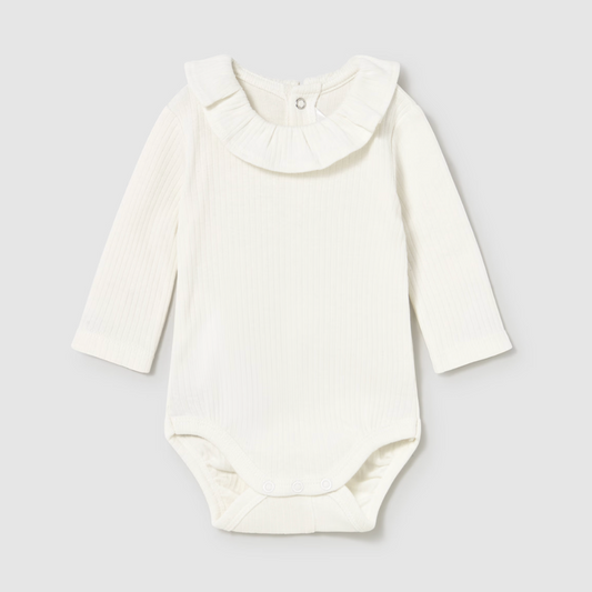Mayoral Baby Girl Cream Ribbed Onesie