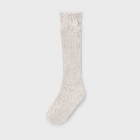 Mayoral Girl Oatmeal Knee High Socks