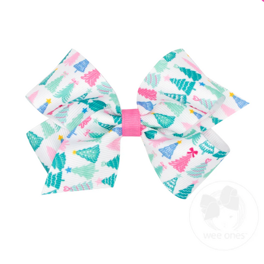 Wee Ones Christmas Tree Grosgrain Hair Bow
