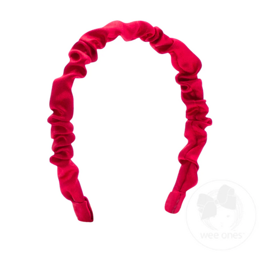 Wee Ones Red Crepe Satin Ruffled Headband