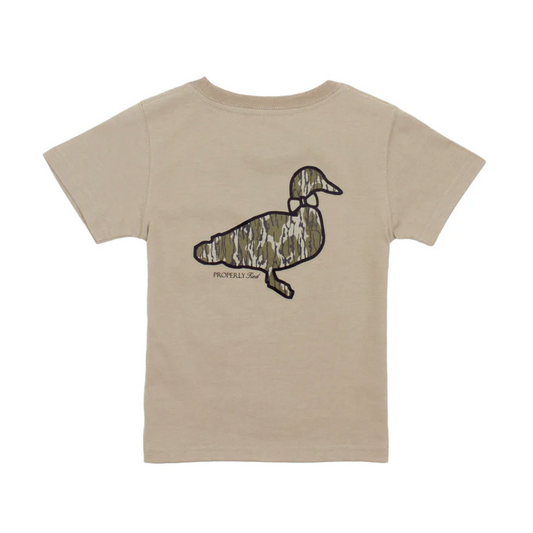Properly Tied Mossy Oak Logo on Sand