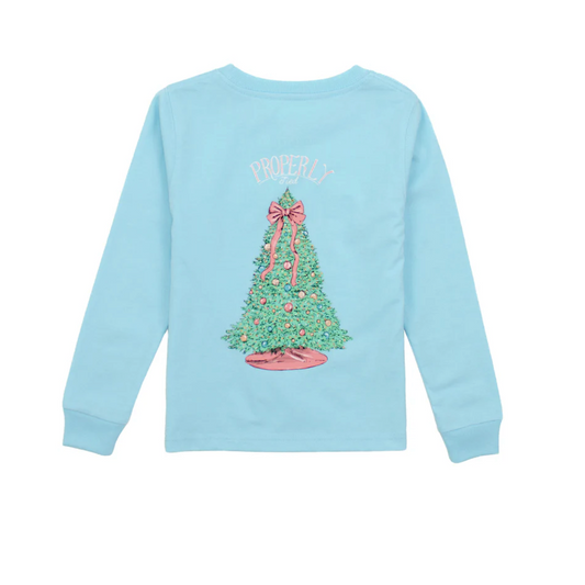 Properly Tied Girls Merry and Bright on Powder Blue