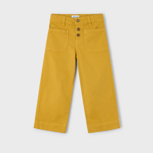 Mayoral Girl Mustard Wide Leg Twill Pants