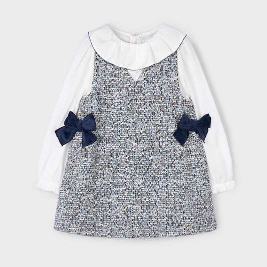 Mayoral Girl Blue Pinafore Dress